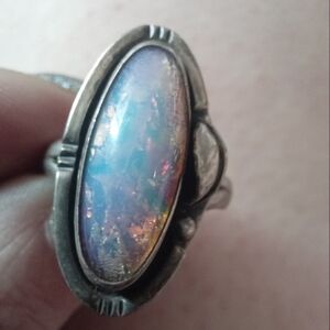 Vintage Opal Ring Mexico stamp
